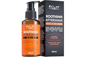 ECLAT SKINCARE Aftershave for Men - Post Shave Balm, Light and Non Greasy Aftershave Balm that Reduces Razor Burn, Bump and Redness, Hydrating Mens Aftershave, 100% Organic After Shave Lotion, Mens Aftershave Balm