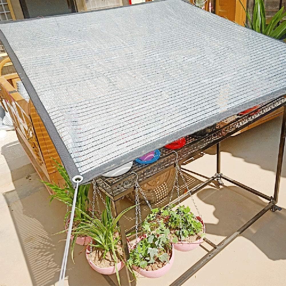 Tarpaulin 75% Sunblock Shade Cloth with Grommets for Garden Patio, Silver Aluminum Foil Shade Netting (Size : 1x2m)