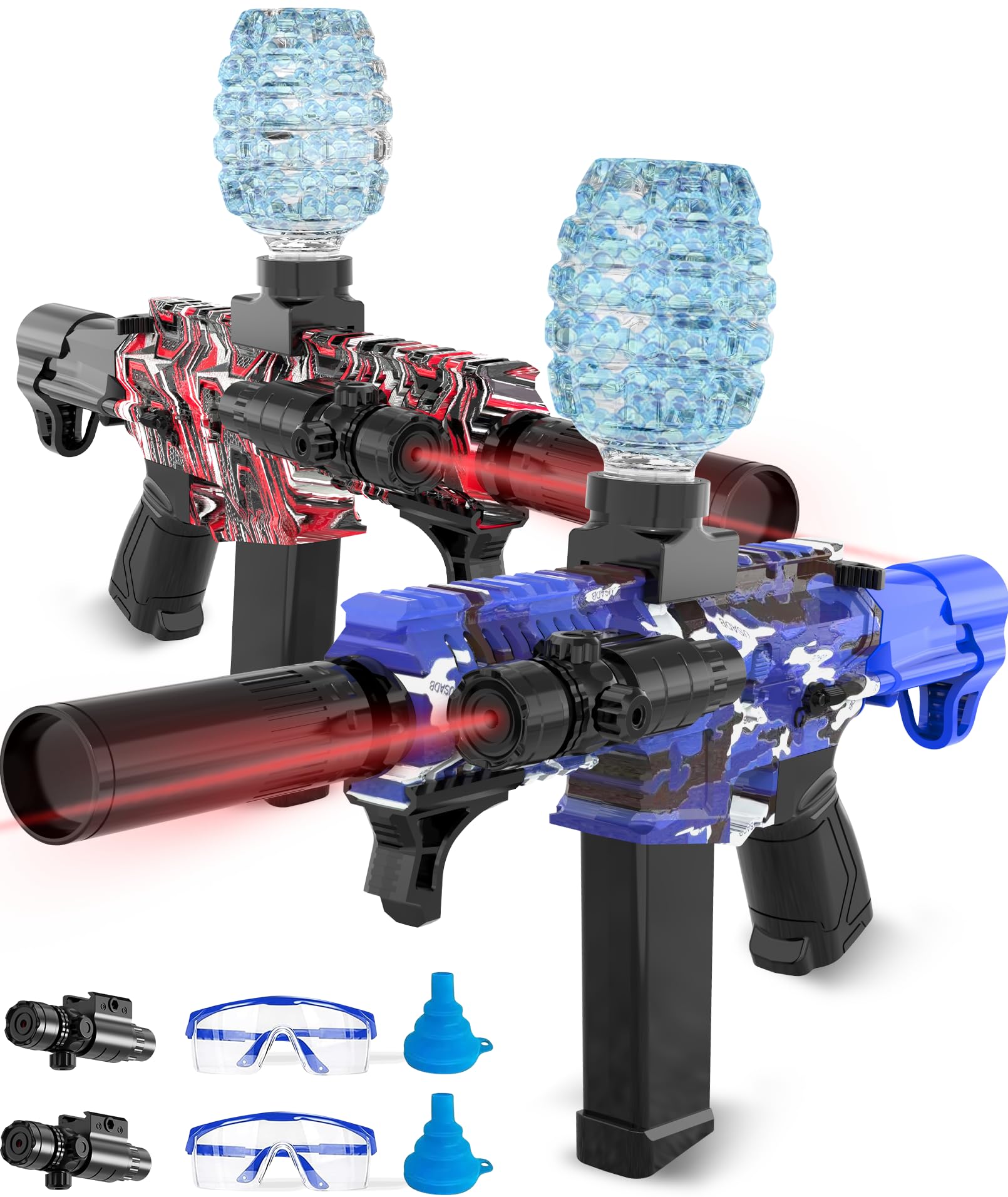 Photo 1 of ***MISSING PARTS***
2 Pack Electric Gel Ball Blaster, High Speed Automatic Splatter Ball Blaster with 80000+ and Goggles, Rechargeable Splatter Ball Toys for Outdoor Activities Game Party