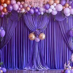 Purple Backdrop Curtains 4 Panels-Wrinkle-Free