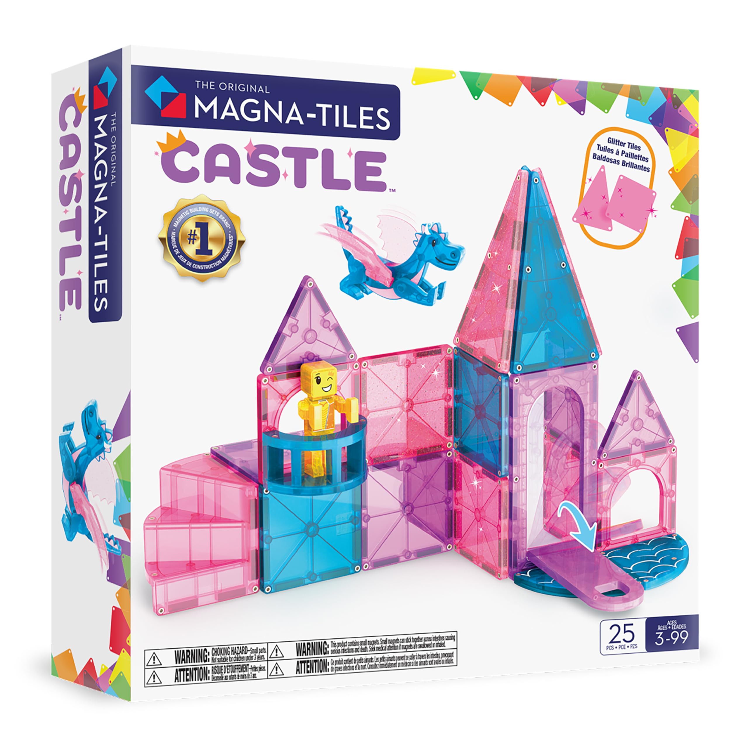 Photo 1 of MAGNA-TILES Castle 25-Piece Magnetic Construction Set, The Original Magnetic Building Brand
