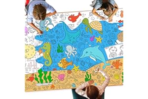 DDMY Under The Sea Giant Poster, 72 x 35.5 Inch Versatile Drawing Paper for Kids, Classroom Wall/School/Home, Sea Animal Table Cover Coloring Sheets Tablecloth
