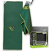 Multi-Function Magnetic Golf Towel I Wash Pocket I Magna-Anchor Technology I Waffle Pattern I Scrub Pad I (16" x 24" Blue Magnet) (Augusta, 16" x 40" The 40)