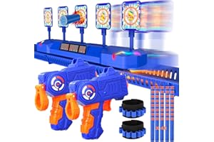 Fibevon Target for Nerf Guns, Electric Scoring Auto Reset Shooting Digital Running Targets, Moving Target for Nerf, Ideal Gift Toy for Kids, Teens, Boys & Girls Aged 5 6 7 8 9 10 11 12 13