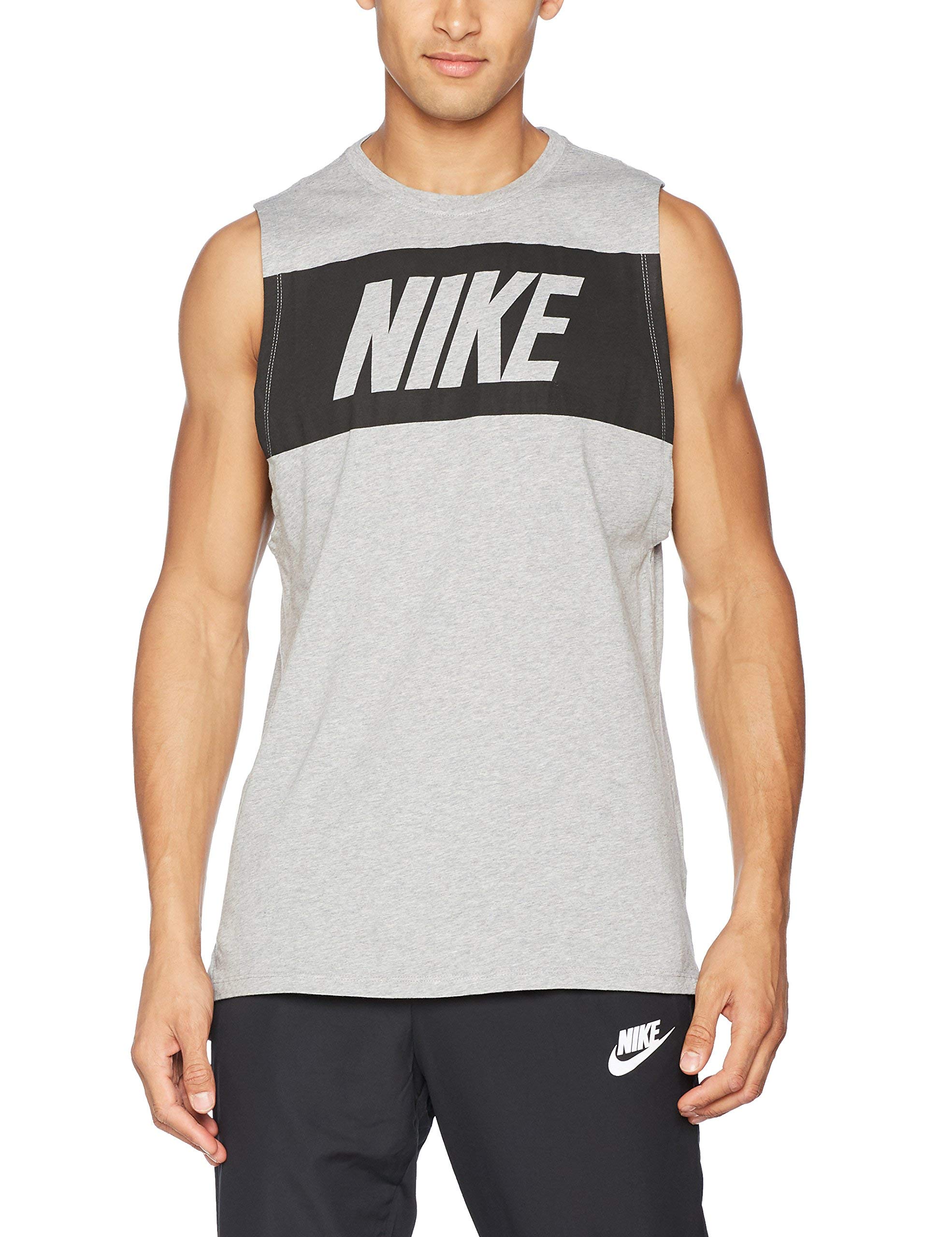 Nike M Nsw Tee Drptl Av15 Tee for Man, Grey (Dk Grey Heather/Black), S