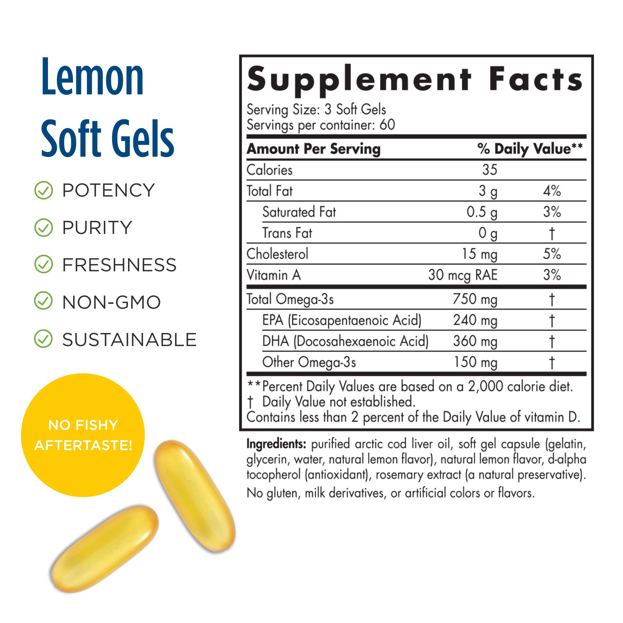 Nordic Naturals Pro - Arctic Cod Liver Oil CLO, Supports Heart and Brain Health - Lemon-Flavored 180 Soft Gels