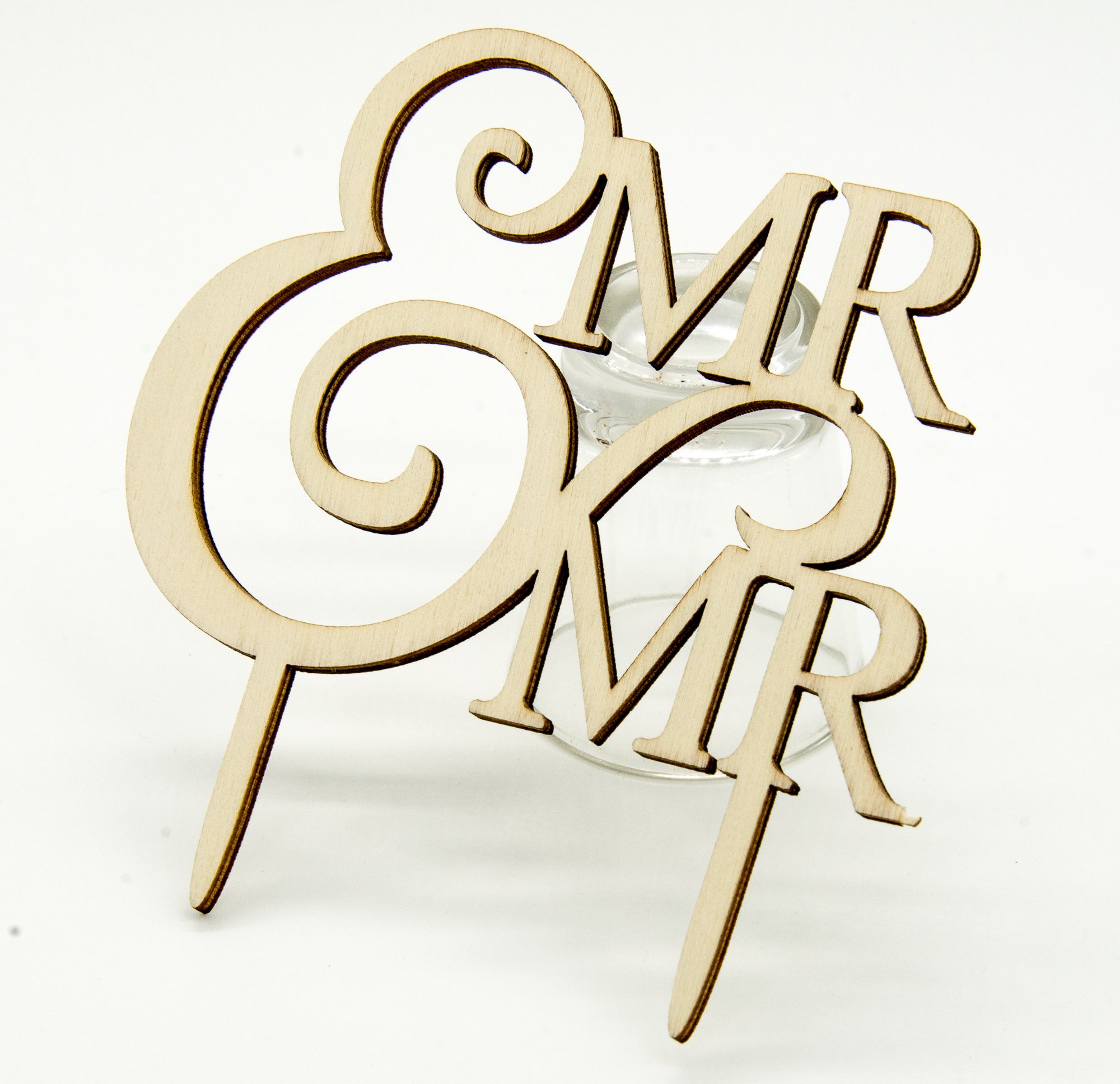 Wedding Engagement MR & MR Wooden Cake Topper Decoration