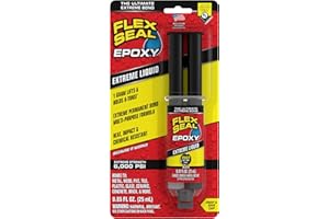 Flex Seal Epoxy, Extreme Liquid, Multi-Purpose, Durable, Permanent, Watertight, Long-Lasting Bond, for Automotive, Marine, Plumbing, Home, & Tool Repairs, Cures Black, 0.85 oz (25 mL) Syringe