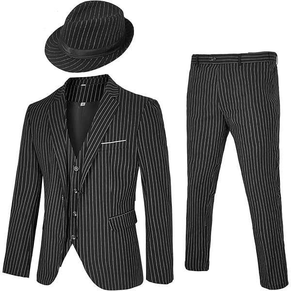 1920s 1930s Mens 3 Piece Pin Stripe Suit Vintage Peaky Blinders