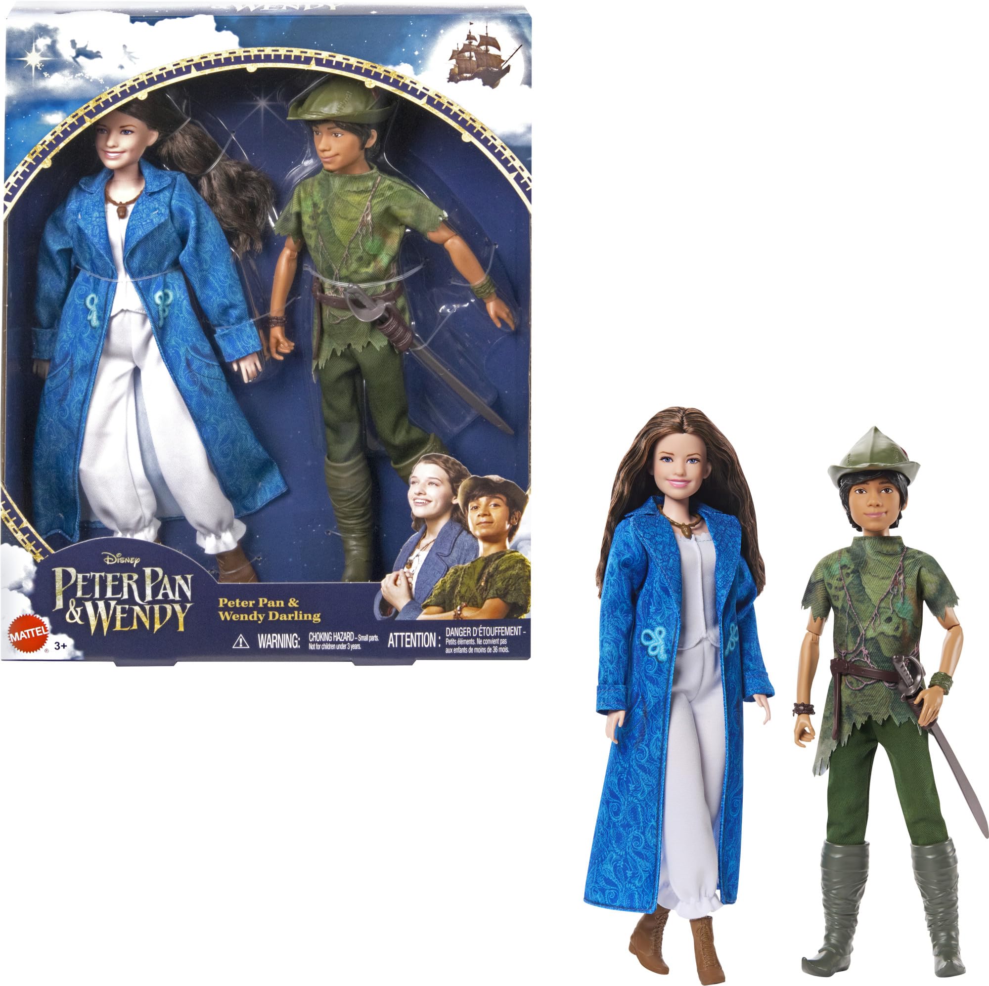 Mattel Disney Movie Peter Pan & Wendy Toys - Fashion Dolls Inspired by the Film - Gifts for Kids, HNY36