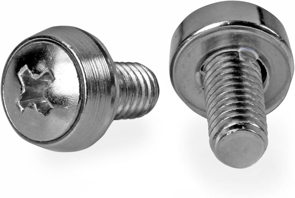 StarTech M6 Mounting Screws 50 Pack for Server Rack Cabinet Installation