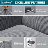 Granbest 2 Seater Sofa Cover Light Gray Non Slip Stretch Jacquard view 3