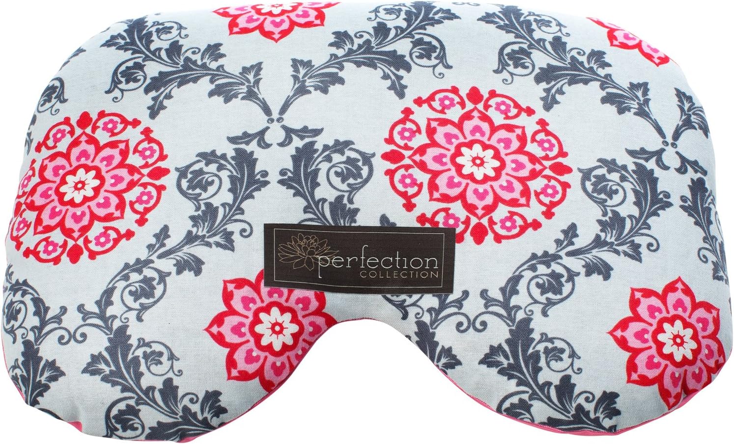 Perfection Collection Migraine Relief Eye Pillow Masks, Flaxseed Filled For Hot and Cold Pain Relief Therapy, Grey and Pink