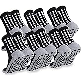 ZXOLDZX 2/4/6 Pairs Men's Soccer Socks Grip Pads Non Slip Football Baseball Soccer Socks for Men Women