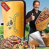 BBQ Blanket for Resting Meat 21", Reusable Insulated Smoker Meat Resting Blanket Silicone Brush, Smoker Grilling Meat Insulated Resting Bag with Wide Mouth for Large Brisket/Beef/Pork Shoulders/Turkey