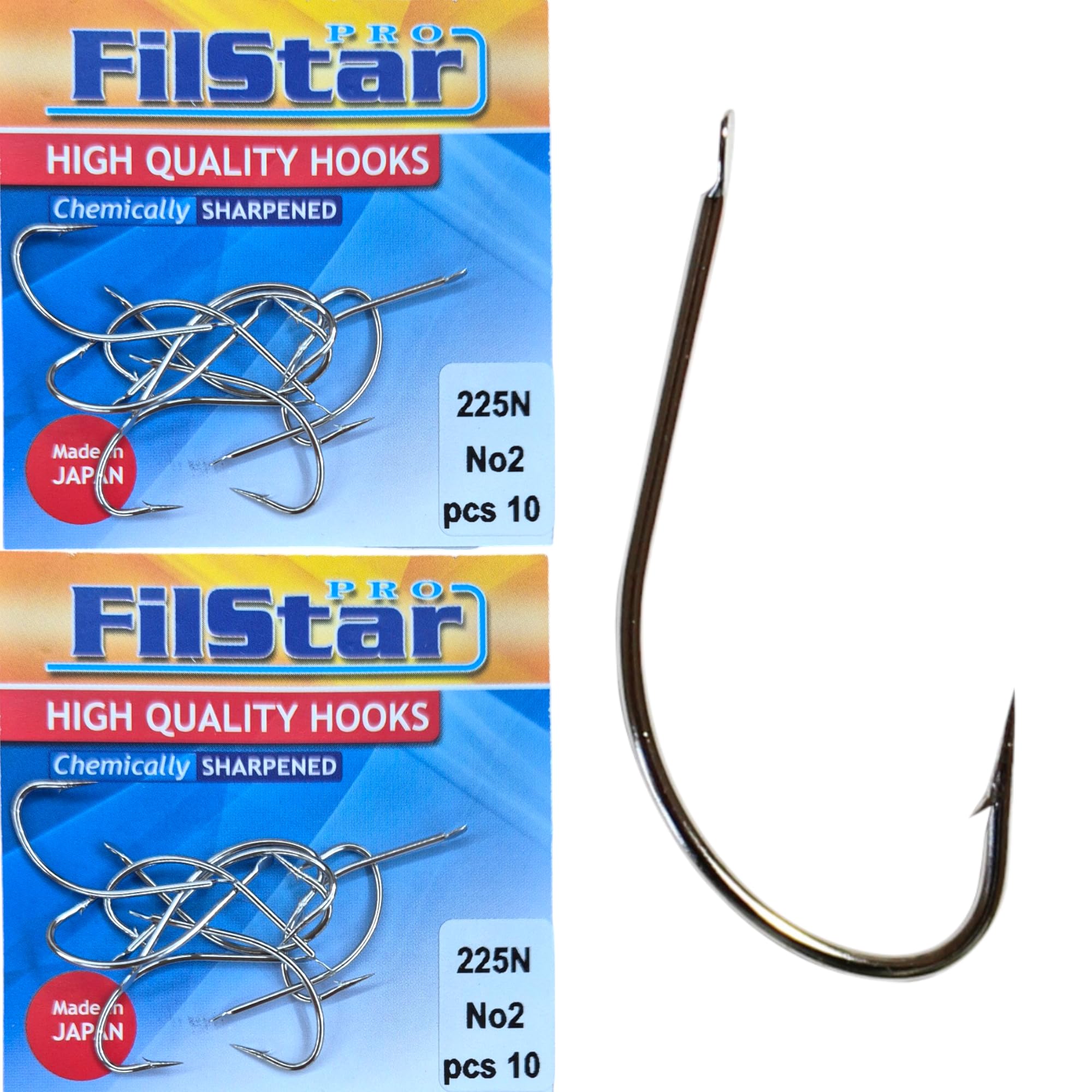PRO FILSTAR 20 Piece Fishing Hook Set N2 - Carp Fishing Hooks - Carp Fishing Accessories - Barbed Carp Hooks - Carp Fishing Reversed Hooks - Carp Rigs - Fishing Accessories - Method Feeder -
