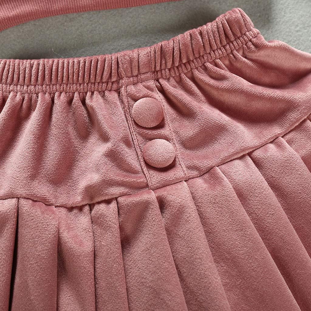 2er Baby M/ädchen Warm Langarm Heart Paillette Pullover Shirt Tops Mini Rock Faltenrock Einfarbige f/ür 0-4 Jahre Outfits Set Baumwolle Kleidung Set Zhen