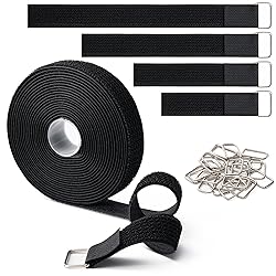 1"x16Ft Hook and Loop Straps with 25 Metal