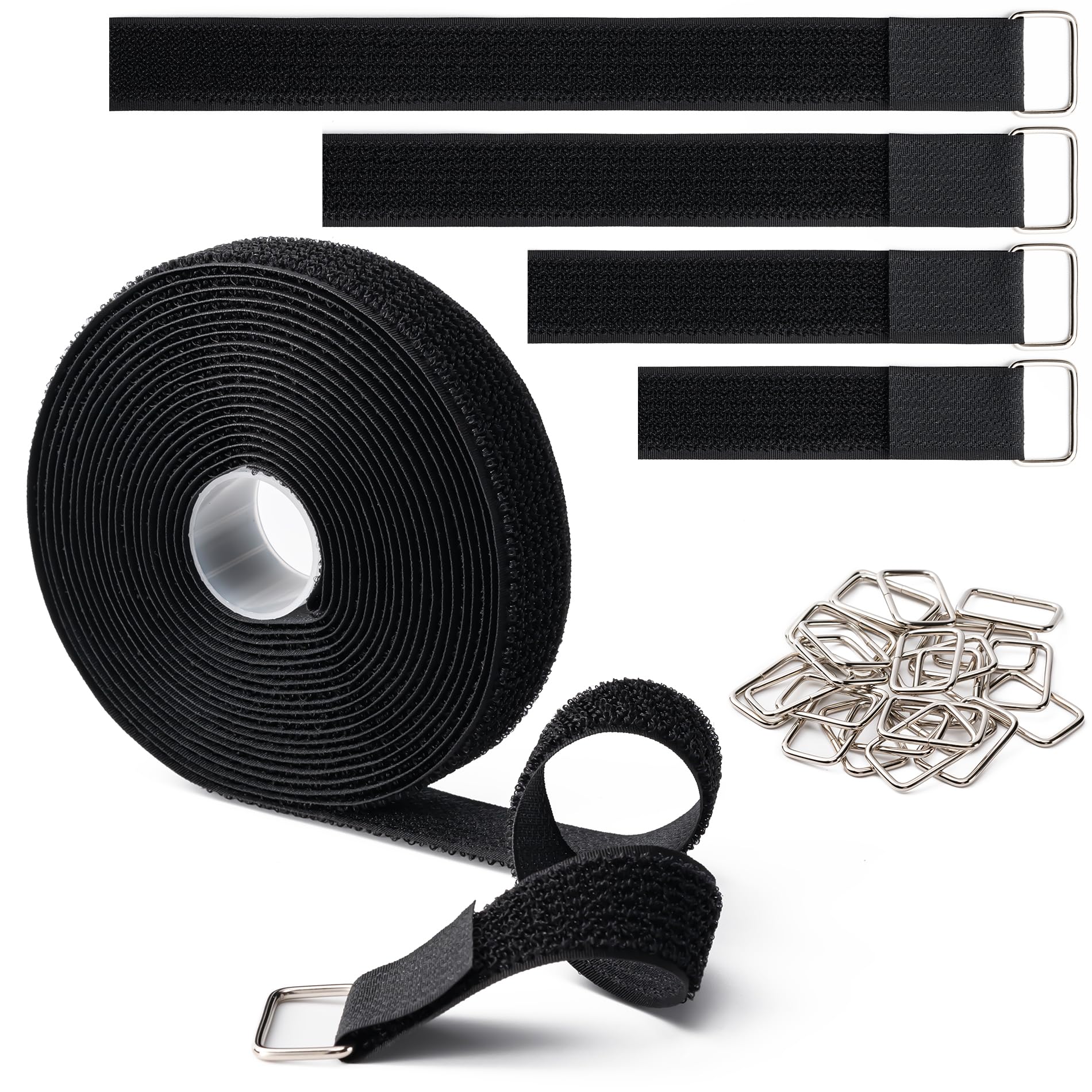 1"x16Ft Hook and Loop Straps with 25 Metal