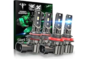 POISON SCORPION 900-5 H11 Fog Bulbs, 6500K Xenon White Fanless Wireless Lights Fit for ATV/UTV Accessory Lights- Pack of 4