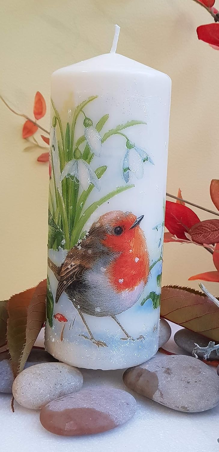 Robin Christmas Candle Amazon.co.uk Handmade Products