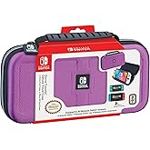 RDS – Officially Licensed Nintendo Switch Deluxe OLED, Nintendo Switch, & Switch Lite Game Traveler Case - Purple Ballistic Nylon, Viewing Stand, & Bonus Game Cases, #1 Selling Case in USA