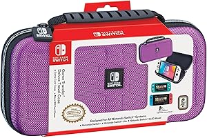 RDS – Officially Licensed Nintendo Switch Deluxe OLED, Nintendo Switch, & Switch Lite Game Traveler Case - Purple Ballistic Nylon, Viewing Stand, & Bonus Game Cases, #1 Selling Case in USA