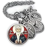St. Isaac The Syrian Keychain, Necklace or Clip, Patron Saint Jewelry, Confirmation Gift