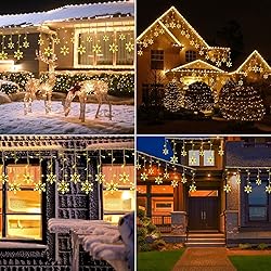 Toodour Christmas Snowflake Lights Outdoor, 17.22ft