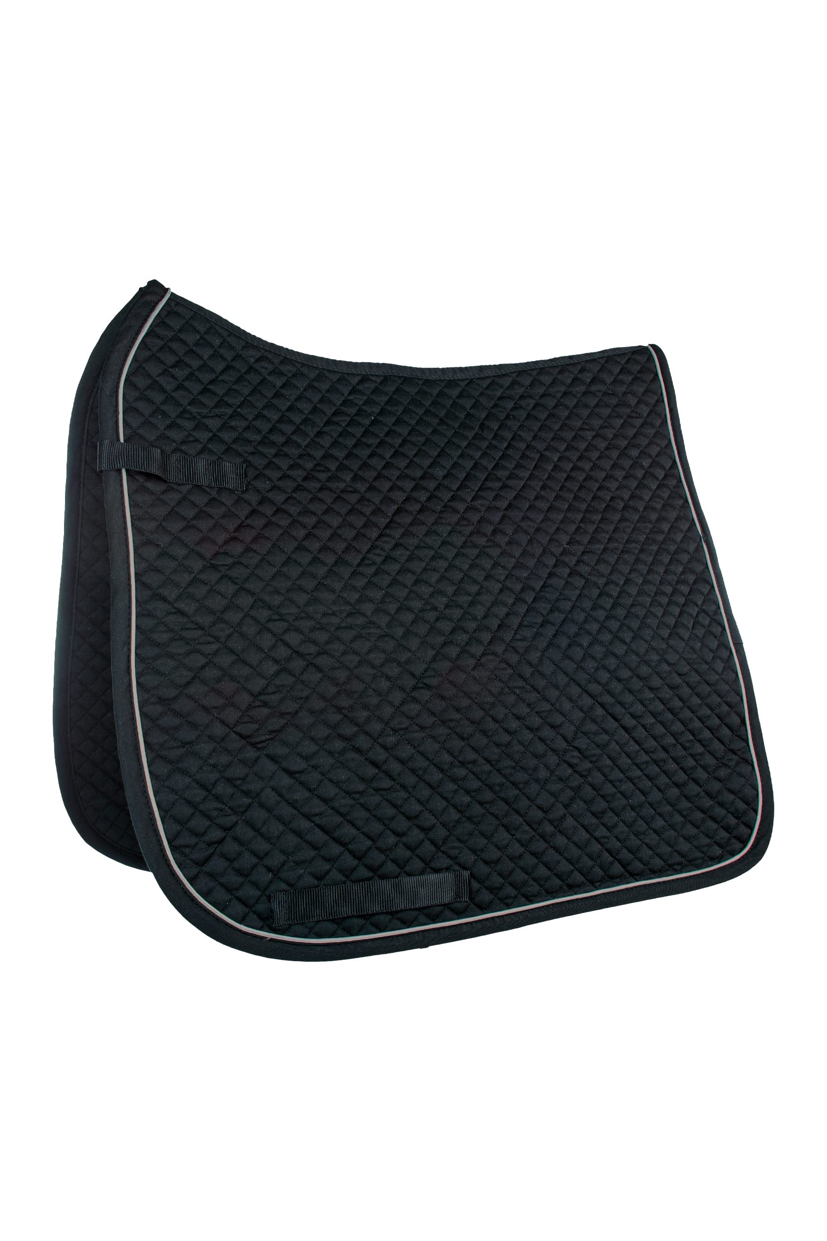 HKM Dressage Saddle cloth with piping Black/Silver Cob/Full