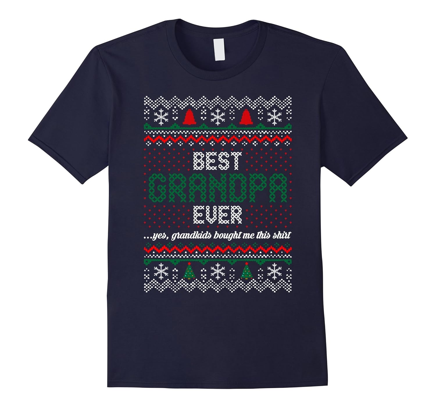 Mens Best Grandpa Ever Grandkids Bought Shirt Christmas Tshirt-ANZ