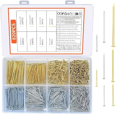 ZWFSDM 820 Pcs Assorted Nails Set Flat Head Concrete Wall Hanging Picture