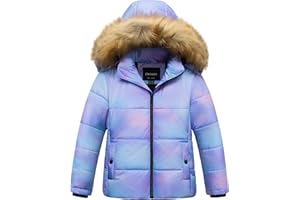 Chrisuno Girl's Water Resistant Winter Coats Warm Fleece Lined Outwear Ski Snow Jacket With Removable Hood
