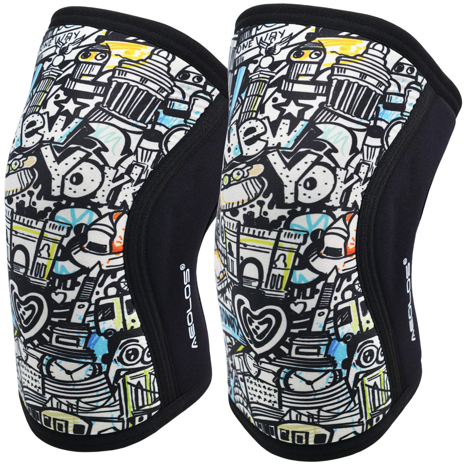AEOLOS Knee Sleeves (1 Pair)，7mm Compression Knee Braces for Heavy-Lifting,Squats,Gym and Other Sports
