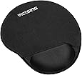 VicTsing Mouse Pad, Ergonomic Mouse Pad with Gel Wrist Rest Support, Gaming Mouse Pad with Lycra Cloth, Non-Slip PU Base for Computer, Laptop, Home, Office & Travel, Black