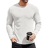 COOFANDY Mens Long Sleeve Shirts Thermal T-Shirt Slim Fit Crewneck Sweater Knitted Pullover Shirt