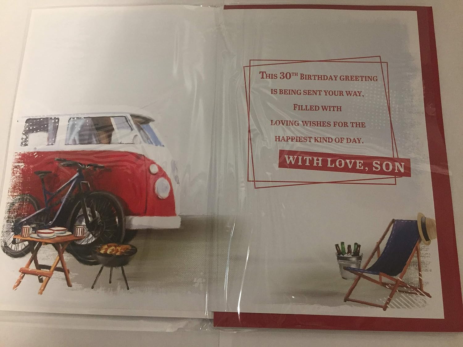 To A Very Special Son 30th Birthday Wishes Birthday Card Age 30 Thirty Camper Van/Bike/Words 3D/Foil Detail(PRELUDE45515) - Image 3