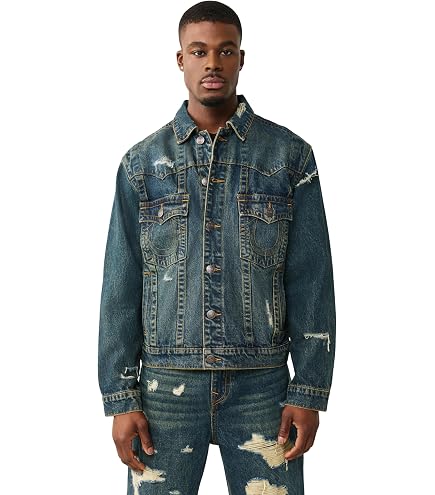 True Religion Oversized Super T Coated Jacket for Men | Coated