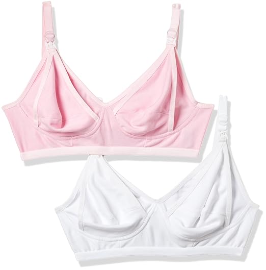 Non-Wired Nursing Bra (Pack of 2) (Po2-BR0014_White and Pink_32B)