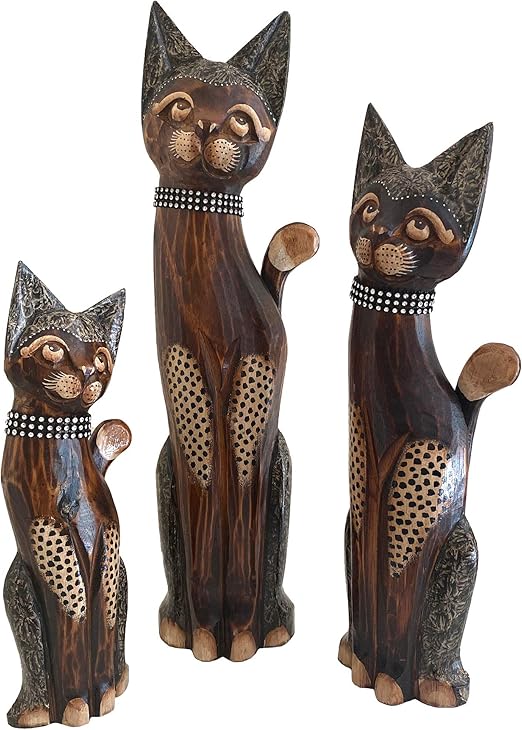 tall wooden cats
