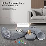 Odoland Cat Tunnel with Bed Linen Donut Foldable Large Pet Bed view 3