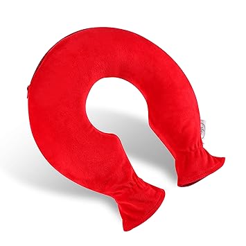 hochwertige Nacken-Wärmflasche aus PVC mit extra weichem Fleecebezug und Reißverschluss und großer Öffnung - lindert Nacken-,