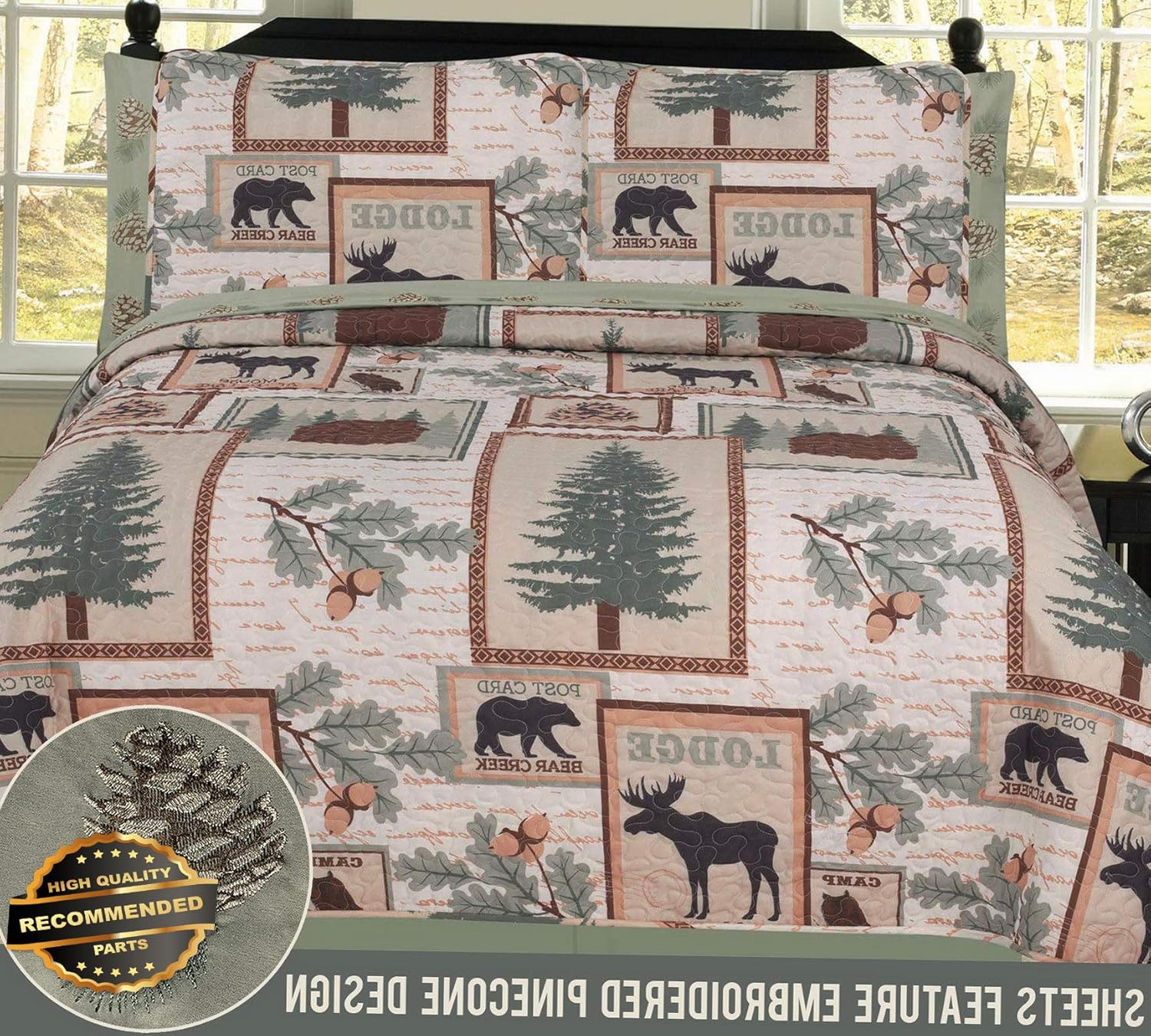 Amazon Com Werrox Twin Full Queen Or King Elk Bear Rustic Lodge