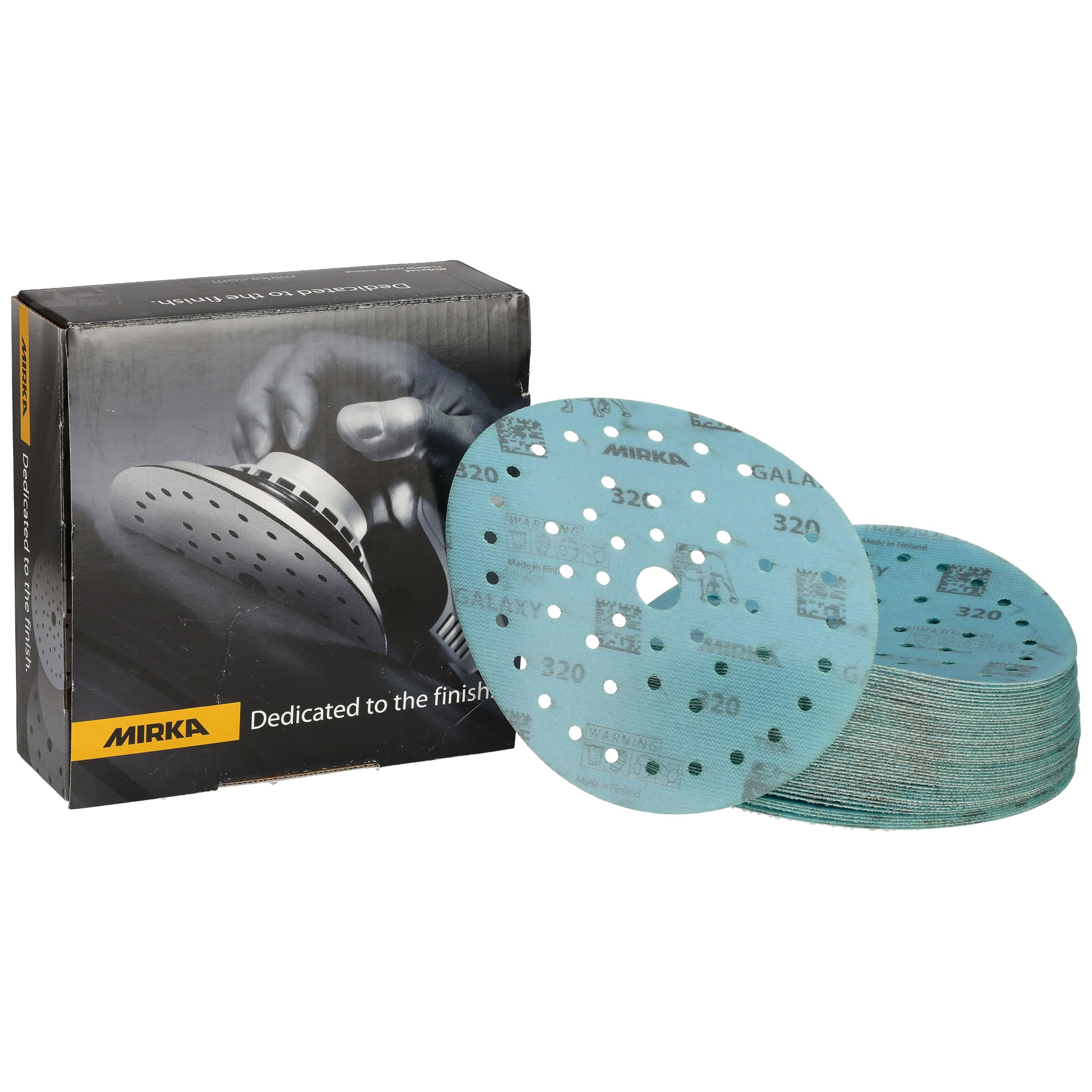 Mirka Galaxy epoxy sandpaper 150mm Hook & Loop grit 320 for sanding epoxy resin, wood, epoxy, rivertable / 50 pcs sanding discs