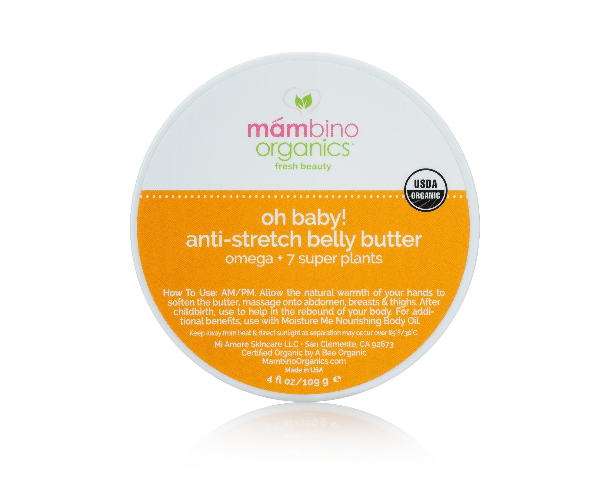 MÁMBINO Organics Mambino Organics Oh Baby! Anti-Stretch Belly Butter, Omega + 7 Super Plants, 2.5 Ounce 2.5oz