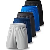 Liberty Pro 5 Pack: Mens Athletic Shorts, 9" Mesh Basketball Shorts Men Active Gym Shorts with Pockets