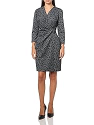 Anne Klein 3/4 Sleeve Animal Printed Jersey Wrap