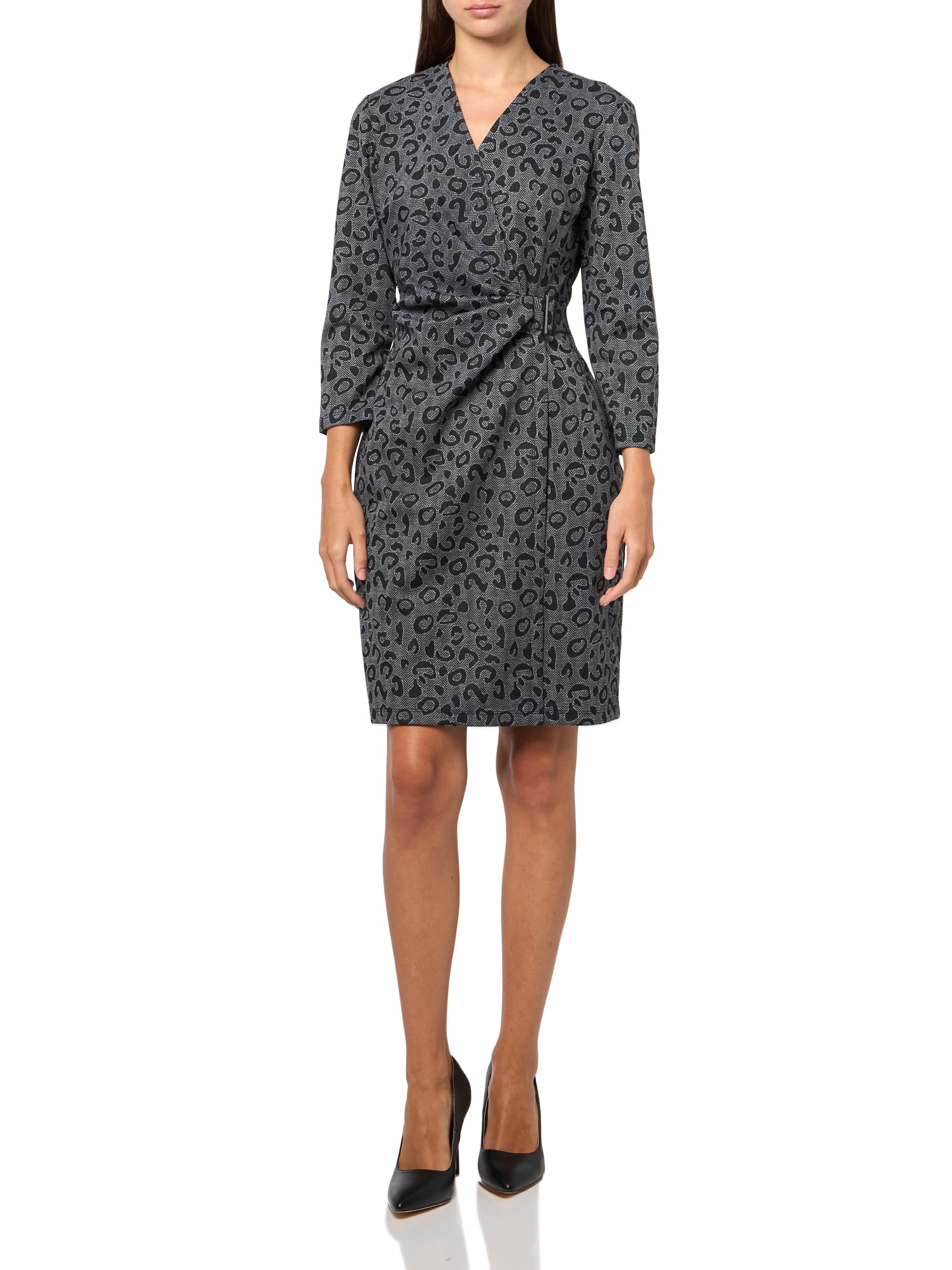 Anne Klein 3/4 Sleeve Animal Printed Jersey Wrap