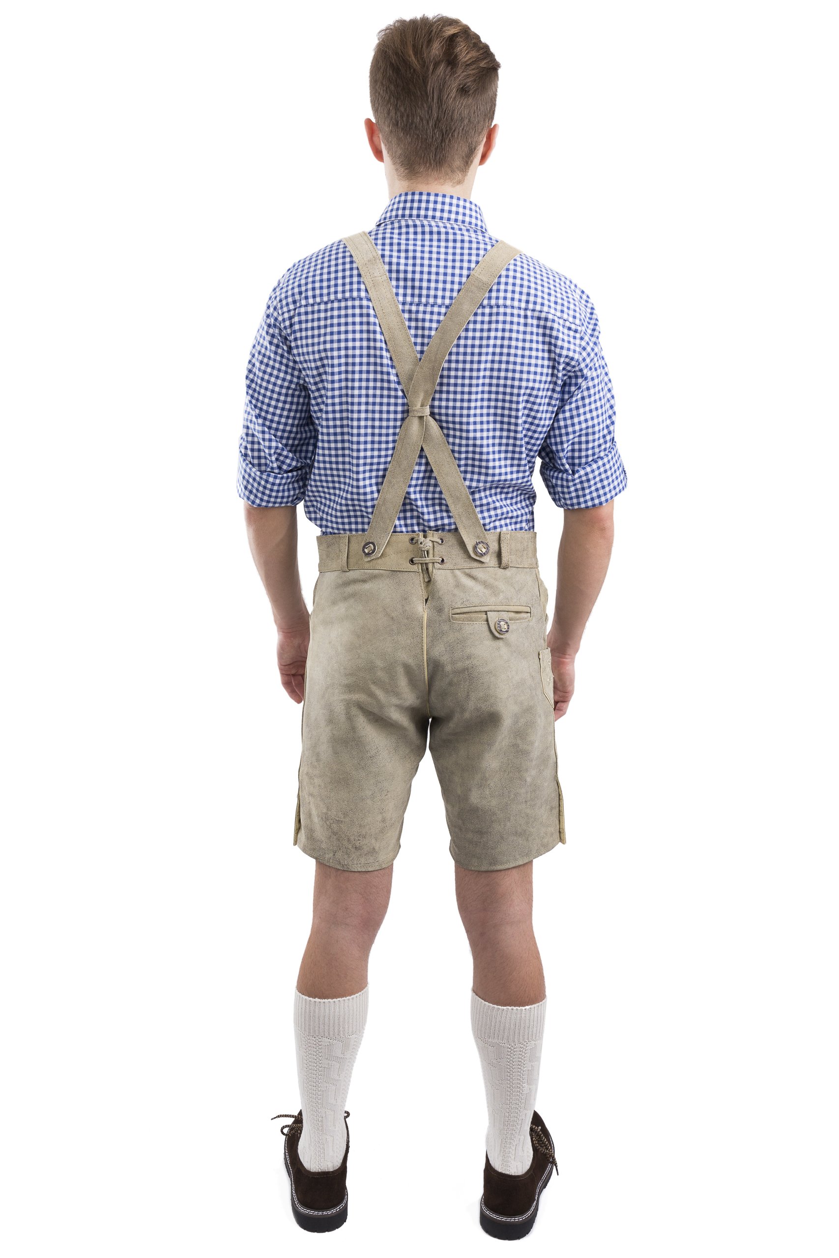 Schöneberger Trachten Couture Men's Bergkristall Bright Antique German Bavarian Lederhosen Oktoberfest Leather Trouser