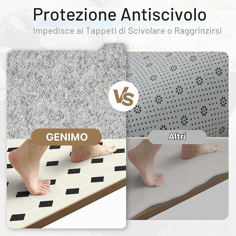 Tappeto Interno Esterno Effetto Sisal Minimalista, Tessitura Piatta, Lavabile Antiscivolo Resistente alle Intemperie, Motivo Piastrelle Smaltate per Balcone Terrazza Soggiorno 160x230 cm